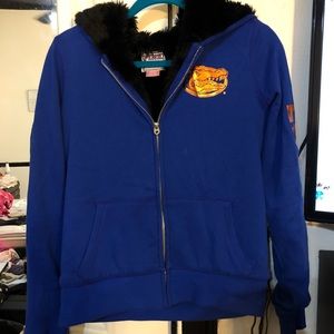 UF Florida Gators Sequins & Fur Zip-Up Hoodie